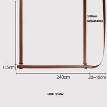 Load image into Gallery viewer, INSPIRA LIFESTYLES – Profilo Bar Pendant, modern linear LED pendant light, leather suspension bar light, long dining table pendant, kitchen island linear lighting, architectural ceiling light
