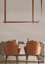 Load image into Gallery viewer, INSPIRA LIFESTYLES – Profilo Bar Pendant, modern linear LED pendant light, leather suspension bar light, long dining table pendant, kitchen island linear lighting, architectural ceiling light
