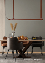 Load image into Gallery viewer, INSPIRA LIFESTYLES – Profilo Bar Pendant, modern linear LED pendant light, leather suspension bar light, long dining table pendant, kitchen island linear lighting, architectural ceiling light
