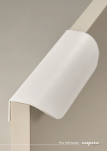 Load image into Gallery viewer, INSPIRA LIFESTYLES - RIVA PULL HANDLES, EDGE PULL HANDLES, SOLID BRASS CABINET HANDLE, MODERN ARC HANDLE, ERGONOMIC CABINET PULL, MINIMAL CABINET HARDWARE, BUILT IN EDGE PULL, KITCHEN DRAWER EDGE HANDLE, ANTIQUE BRONZE CABINET HANDLE, BRUSHED GOLD EDGE PULL, BLACK CABINET HARDWARE, WHITE CABINET HANDLE, ARCHITECTURAL CABINET HARDWARE, CONTEMPORARY MILLWORK HARDWARE, INSPIRA LIFESTYLES
