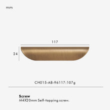 Load image into Gallery viewer, INSPIRA LIFESTYLES - RIVA PULL HANDLES, EDGE PULL HANDLES, SOLID BRASS CABINET HANDLE, MODERN ARC HANDLE, ERGONOMIC CABINET PULL, MINIMAL CABINET HARDWARE, BUILT IN EDGE PULL, KITCHEN DRAWER EDGE HANDLE, ANTIQUE BRONZE CABINET HANDLE, BRUSHED GOLD EDGE PULL, BLACK CABINET HARDWARE, WHITE CABINET HANDLE, ARCHITECTURAL CABINET HARDWARE, CONTEMPORARY MILLWORK HARDWARE, INSPIRA LIFESTYLES
