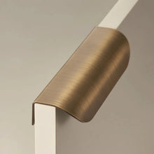 Load image into Gallery viewer, INSPIRA LIFESTYLES - RIVA PULL HANDLES, EDGE PULL HANDLES, SOLID BRASS CABINET HANDLE, MODERN ARC HANDLE, ERGONOMIC CABINET PULL, MINIMAL CABINET HARDWARE, BUILT IN EDGE PULL, KITCHEN DRAWER EDGE HANDLE, ANTIQUE BRONZE CABINET HANDLE, BRUSHED GOLD EDGE PULL, BLACK CABINET HARDWARE, WHITE CABINET HANDLE, ARCHITECTURAL CABINET HARDWARE, CONTEMPORARY MILLWORK HARDWARE, INSPIRA LIFESTYLES
