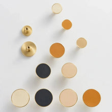 Load image into Gallery viewer, INSPIRA LIFESTYLES - Sarto Leather Handles, leather cabinet handles, genuine leather knobs, brushed brass pulls, black leather handle, orange leather knob, beige cabinet pull, khaki drawer handle, modern kitchen hardware, bespoke cabinet hardware, luxury leather handle.
