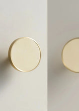 Load image into Gallery viewer, INSPIRA LIFESTYLES - Sarto Leather Handles, leather cabinet handles, genuine leather knobs, brushed brass pulls, black leather handle, orange leather knob, beige cabinet pull, khaki drawer handle, modern kitchen hardware, bespoke cabinet hardware, luxury leather handle.
