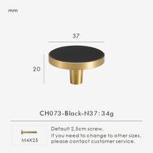 Load image into Gallery viewer, INSPIRA LIFESTYLES - Sarto Leather Handles, leather cabinet handles, genuine leather knobs, brushed brass pulls, black leather handle, orange leather knob, beige cabinet pull, khaki drawer handle, modern kitchen hardware, bespoke cabinet hardware, luxury leather handle.
