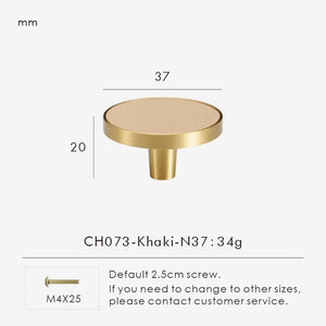INSPIRA LIFESTYLES - Sarto Leather Handles, leather cabinet handles, genuine leather knobs, brushed brass pulls, black leather handle, orange leather knob, beige cabinet pull, khaki drawer handle, modern kitchen hardware, bespoke cabinet hardware, luxury leather handle.