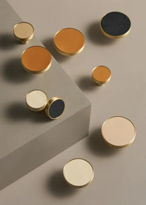 INSPIRA LIFESTYLES - Sarto Leather Handles, leather cabinet handles, genuine leather knobs, brushed brass pulls, black leather handle, orange leather knob, beige cabinet pull, khaki drawer handle, modern kitchen hardware, bespoke cabinet hardware, luxury leather handle.