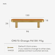Load image into Gallery viewer, INSPIRA LIFESTYLES - Sarto Leather Handles, leather cabinet handles, genuine leather knobs, brushed brass pulls, black leather handle, orange leather knob, beige cabinet pull, khaki drawer handle, modern kitchen hardware, bespoke cabinet hardware, luxury leather handle.
