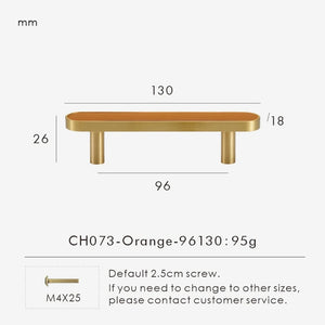 INSPIRA LIFESTYLES - Sarto Leather Handles, leather cabinet handles, genuine leather knobs, brushed brass pulls, black leather handle, orange leather knob, beige cabinet pull, khaki drawer handle, modern kitchen hardware, bespoke cabinet hardware, luxury leather handle.