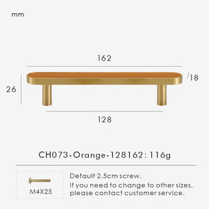 INSPIRA LIFESTYLES - Sarto Leather Handles, leather cabinet handles, genuine leather knobs, brushed brass pulls, black leather handle, orange leather knob, beige cabinet pull, khaki drawer handle, modern kitchen hardware, bespoke cabinet hardware, luxury leather handle.