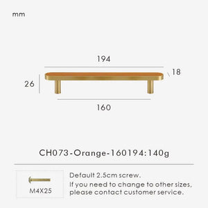 INSPIRA LIFESTYLES - Sarto Leather Handles, leather cabinet handles, genuine leather knobs, brushed brass pulls, black leather handle, orange leather knob, beige cabinet pull, khaki drawer handle, modern kitchen hardware, bespoke cabinet hardware, luxury leather handle.