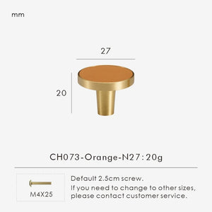 INSPIRA LIFESTYLES - Sarto Leather Handles, leather cabinet handles, genuine leather knobs, brushed brass pulls, black leather handle, orange leather knob, beige cabinet pull, khaki drawer handle, modern kitchen hardware, bespoke cabinet hardware, luxury leather handle.