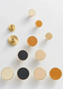INSPIRA LIFESTYLES - Sarto Leather Handles, leather cabinet handles, genuine leather knobs, brushed brass pulls, black leather handle, orange leather knob, beige cabinet pull, khaki drawer handle, modern kitchen hardware, bespoke cabinet hardware, luxury leather handle.
