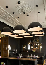 Load image into Gallery viewer, INSPIRA LIFESTYLES – Flower Dome Pendant Light, embossed floral interior dome chandelier, diffused frosted light source, contemporary dining room lighting, hospitality pendant for cafés, restaurants, and bistros
