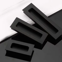 Load image into Gallery viewer, Inspira Lifestyles Lui Recessed Box Handles – Minimalist flush cabinet pulls, matte black and white hardware for sliding doors, drawers, closets, kitchen cabinetry, modern home hardware
