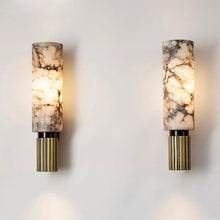 Load image into Gallery viewer, INSPIRA LIFESTYLES - Isabel Marble Wall Sconce, Modern Luxury Natural Marble Wall Lamp, Living Room Wall Lamp, Bedside Wall Lamp, Bedroom Wall Decoration, LED Wall Light Fixtures, Vintage Sconce Lighting, Home-appliance Wall Lamp, Natural Marble Lamp, Luxury Wall Lighting, Elegant Wall Sconce, Modern Home Lighting, Marble LED Light
