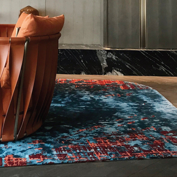 INSPIRA LIFESTYLES | Kokiiro Hand Tufted Rug, Sapphire Dusk Rug – Handcrafted Dark Blue Tencel & Wool Floor Covering, WOVEN RUG, WOOL AREA RUG, STATEMENT RUG, RECTANGLE AREA RUG, PREMIUM WOOL RUG, POST MODERN RUG, MULTI LEVEL RUG, MONOCHROME RUG, MODERN RUG, MODERN AREA RUG, MINIMAL RUG, MADE TO ORDER RUG, LIVING ROOM RUG, LARGE RUG, HIGH RELIEF RUG, Handmade Rug, HAND WOVEN RUG, HAND TUFTED RUG, DINING ROOM RUG, CONTEMPORARY RUG, COLOURFUL RUG, COLORFUL RUG, BEDROOM RUG, AREA RUG, ACCENT RUG