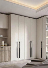 Load image into Gallery viewer, INSPIRA LIFESTYLES - Lex Long Pull Handles, sleek aluminum long pull handles, integrated appliance pull, cabinet and wardrobe pull hardware, matte black and satin brass finishes, contemporary drawer and door pulls
