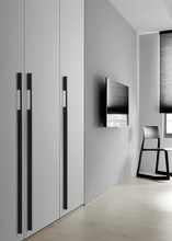 Load image into Gallery viewer, INSPIRA LIFESTYLES - Lex Long Pull Handles, sleek aluminum long pull handles, integrated appliance pull, cabinet and wardrobe pull hardware, matte black and satin brass finishes, contemporary drawer and door pulls
