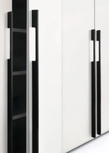 Load image into Gallery viewer, INSPIRA LIFESTYLES - Lex Long Pull Handles, sleek aluminum long pull handles, integrated appliance pull, cabinet and wardrobe pull hardware, matte black and satin brass finishes, contemporary drawer and door pulls
