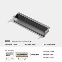 Load image into Gallery viewer, INSPIRA LIFESTYLES - Matiz Recessed Handles, colourful aluminum cabinet pulls, recessed drawer handles, orange red handle, moran green handle, deep blue handle, coffee brown handle, grey recessed pull, modern kitchen cabinet hardware
