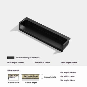 INSPIRA LIFESTYLES - Matiz Recessed Handles, colourful aluminum cabinet pulls, recessed drawer handles, orange red handle, moran green handle, deep blue handle, coffee brown handle, grey recessed pull, modern kitchen cabinet hardware