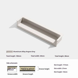 INSPIRA LIFESTYLES - Matiz Recessed Handles, colourful aluminum cabinet pulls, recessed drawer handles, orange red handle, moran green handle, deep blue handle, coffee brown handle, grey recessed pull, modern kitchen cabinet hardware