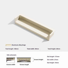 Load image into Gallery viewer, INSPIRA LIFESTYLES - Matiz Recessed Handles, colourful aluminum cabinet pulls, recessed drawer handles, orange red handle, moran green handle, deep blue handle, coffee brown handle, grey recessed pull, modern kitchen cabinet hardware
