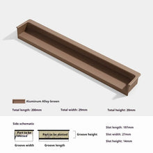 Load image into Gallery viewer, INSPIRA LIFESTYLES - Matiz Recessed Handles, colourful aluminum cabinet pulls, recessed drawer handles, orange red handle, moran green handle, deep blue handle, coffee brown handle, grey recessed pull, modern kitchen cabinet hardware
