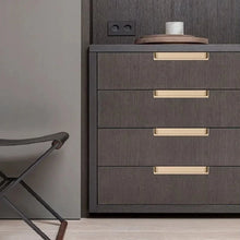 Load image into Gallery viewer, INSPIRA LIFESTYLES - Matiz Recessed Handles, colourful aluminum cabinet pulls, recessed drawer handles, orange red handle, moran green handle, coffee brown handle, grey recessed pull, modern kitchen cabinet hardware
