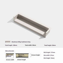 Load image into Gallery viewer, INSPIRA LIFESTYLES - Matiz Recessed Handles, colourful aluminum cabinet pulls, recessed drawer handles, orange red handle, moran green handle, deep blue handle, coffee brown handle, grey recessed pull, modern kitchen cabinet hardware
