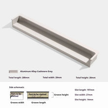 Load image into Gallery viewer, INSPIRA LIFESTYLES - Matiz Recessed Handles, colourful aluminum cabinet pulls, recessed drawer handles, orange red handle, moran green handle, deep blue handle, coffee brown handle, grey recessed pull, modern kitchen cabinet hardware
