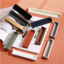Load image into Gallery viewer, INSPIRA LIFESTYLES - Matiz Recessed Handles, colourful aluminum cabinet pulls, recessed drawer handles, orange red handle, moran green handle, coffee brown handle, grey recessed pull, modern kitchen cabinet hardware
