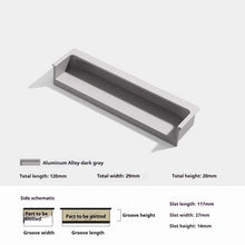 Load image into Gallery viewer, INSPIRA LIFESTYLES - Matiz Recessed Handles, colourful aluminum cabinet pulls, recessed drawer handles, orange red handle, moran green handle, deep blue handle, coffee brown handle, grey recessed pull, modern kitchen cabinet hardware
