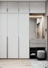 Load image into Gallery viewer, INSPIRA LIFESTYLES - Matiz Recessed Handles, colourful aluminum cabinet pulls, recessed drawer handles, orange red handle, moran green handle, deep blue handle, coffee brown handle, grey recessed pull, modern kitchen cabinet hardware
