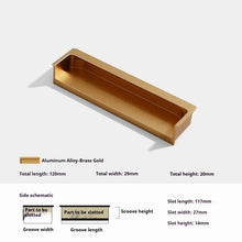 Load image into Gallery viewer, INSPIRA LIFESTYLES - Matiz Recessed Handles, colourful aluminum cabinet pulls, recessed drawer handles, orange red handle, moran green handle, deep blue handle, coffee brown handle, grey recessed pull, modern kitchen cabinet hardware
