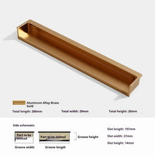 Load image into Gallery viewer, INSPIRA LIFESTYLES - Matiz Recessed Handles, colourful aluminum cabinet pulls, recessed drawer handles, orange red handle, moran green handle, deep blue handle, coffee brown handle, grey recessed pull, modern kitchen cabinet hardware
