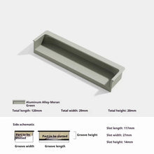 Load image into Gallery viewer, INSPIRA LIFESTYLES - Matiz Recessed Handles, colourful aluminum cabinet pulls, recessed drawer handles, orange red handle, moran green handle, deep blue handle, coffee brown handle, grey recessed pull, modern kitchen cabinet hardware

