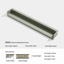 Load image into Gallery viewer, INSPIRA LIFESTYLES - Matiz Recessed Handles, colourful aluminum cabinet pulls, recessed drawer handles, orange red handle, moran green handle, deep blue handle, coffee brown handle, grey recessed pull, modern kitchen cabinet hardware

