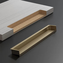 Load image into Gallery viewer, INSPIRA LIFESTYLES - Matiz Recessed Handles, colourful aluminum cabinet pulls, recessed drawer handles, orange red handle, moran green handle, deep blue handle, coffee brown handle, grey recessed pull, modern kitchen cabinet hardware
