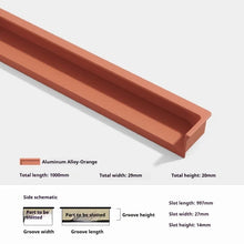 Load image into Gallery viewer, INSPIRA LIFESTYLES - Matiz Recessed Handles, colourful aluminum cabinet pulls, recessed drawer handles, orange red handle, moran green handle, deep blue handle, coffee brown handle, grey recessed pull, modern kitchen cabinet hardware
