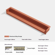 Load image into Gallery viewer, INSPIRA LIFESTYLES - Matiz Recessed Handles, colourful aluminum cabinet pulls, recessed drawer handles, orange red handle, moran green handle, deep blue handle, coffee brown handle, grey recessed pull, modern kitchen cabinet hardware

