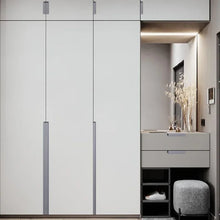 Load image into Gallery viewer, INSPIRA LIFESTYLES - Matiz Recessed Handles, colourful aluminum cabinet pulls, recessed drawer handles, orange red handle, moran green handle, deep blue handle, coffee brown handle, grey recessed pull, modern kitchen cabinet hardware
