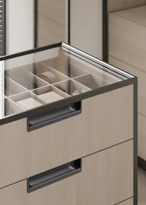 INSPIRA LIFESTYLES - Matiz Recessed Handles, colourful aluminum cabinet pulls, recessed drawer handles, orange red handle, moran green handle, deep blue handle, coffee brown handle, grey recessed pull, modern kitchen cabinet hardware