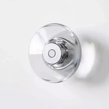 Load image into Gallery viewer, Inspira Lifestyles | Onda Crystal Wall Light with round optical crystal disc and chrome center, mounted as a modern LED wall or ceiling sconce.
