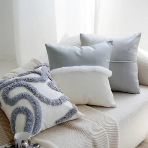 INSPIRA LIFESTYLES | Polar Woven Pillows, WOVEN PILLOW, THROW PILLOW, SOFA PILLOW, PILLOW, LUXURY PILLOW, EMBROIDERED PILLOW, DECORATIVE PILLOW, COTTON PILLOW, MODERN PILLOW, BLUE SILVER PILLOW, CHAIR PILLOW, BED PILLOW, ACCENT PILLOW