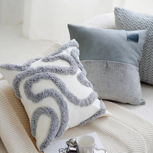 INSPIRA LIFESTYLES | Polar Woven Pillows, WOVEN PILLOW, THROW PILLOW, SOFA PILLOW, PILLOW, LUXURY PILLOW, EMBROIDERED PILLOW, DECORATIVE PILLOW, COTTON PILLOW, MODERN PILLOW, BLUE SILVER PILLOW, CHAIR PILLOW, BED PILLOW, ACCENT PILLOW