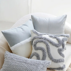 INSPIRA LIFESTYLES | Polar Woven Pillows, WOVEN PILLOW, THROW PILLOW, SOFA PILLOW, PILLOW, LUXURY PILLOW, EMBROIDERED PILLOW, DECORATIVE PILLOW, COTTON PILLOW, MODERN PILLOW, BLUE SILVER PILLOW, CHAIR PILLOW, BED PILLOW, ACCENT PILLOW