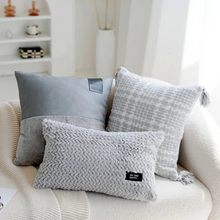 Load image into Gallery viewer, INSPIRA LIFESTYLES | Polar Woven Pillows, WOVEN PILLOW, THROW PILLOW, SOFA PILLOW, PILLOW, LUXURY PILLOW, EMBROIDERED PILLOW, DECORATIVE PILLOW, COTTON PILLOW, MODERN PILLOW, BLUE SILVER PILLOW, CHAIR PILLOW, BED PILLOW, ACCENT PILLOW
