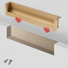 Load image into Gallery viewer, INSPIRA LIFESTYLES - Quo Recessed Pull Handles. SLIDING DOOR HARDWARE, HIDDEN HANDLES, RECESSED HANDLES, CABINET HARDWARE, DOOR PULLS, DRAWER PULLS, FURNITURE HANDLES, BARN DOOR HARDWARE, WARDROBE HARDWARE, BATHROOM HARDWARE, KITCHEN HARDWARE
